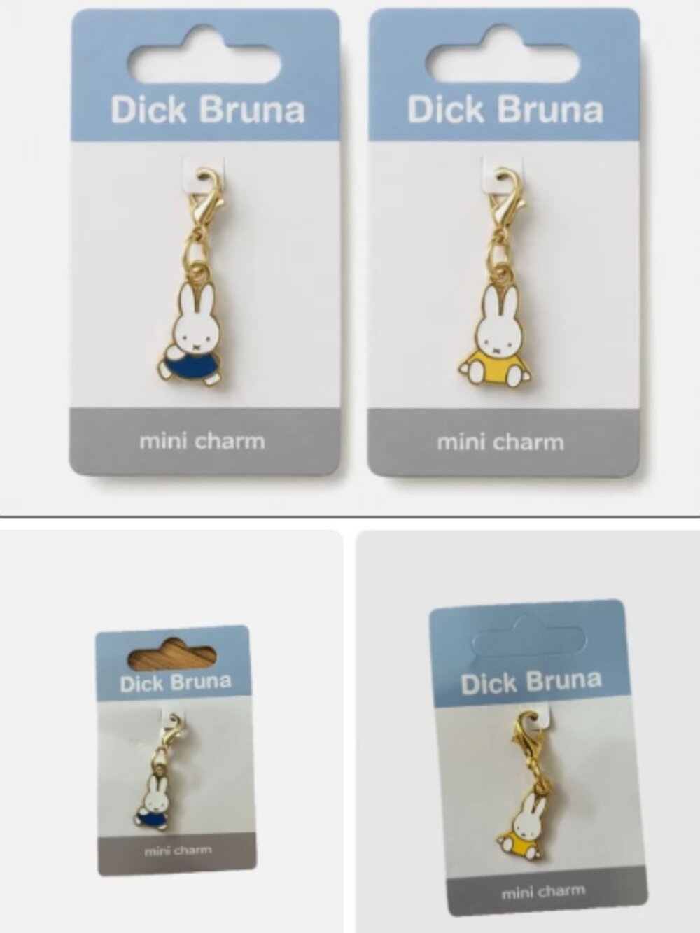 (Set of 2) New Miffy Necklace Pendant Charm KeyChain Bag mini Zipper Pull Clip